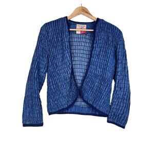 BIS Paris Beverley Hills‎ VTG Ruffed Denim Jacket- Size 38
